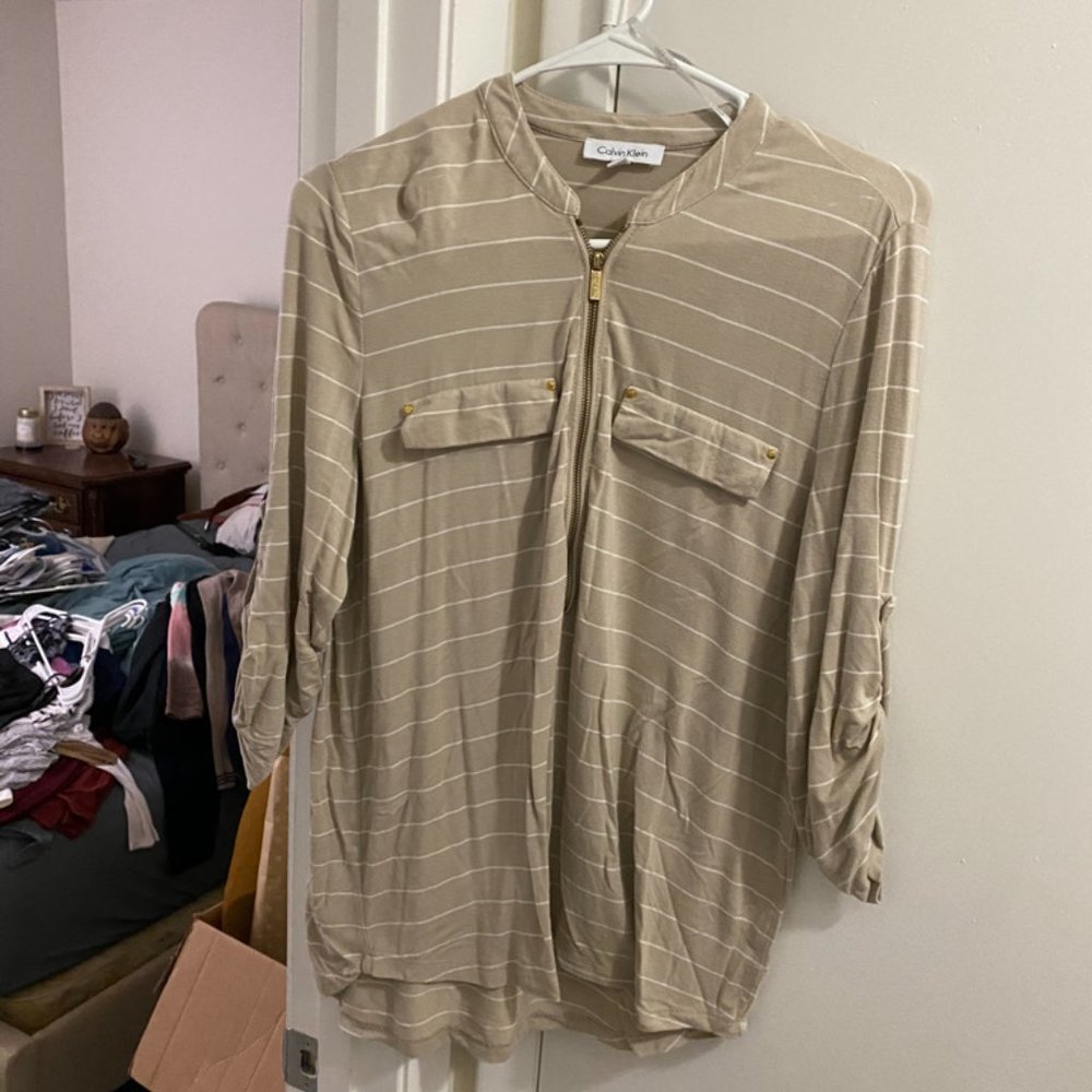 CALVIN KLEIN Long Sleeve Top (Medium)(Women's)